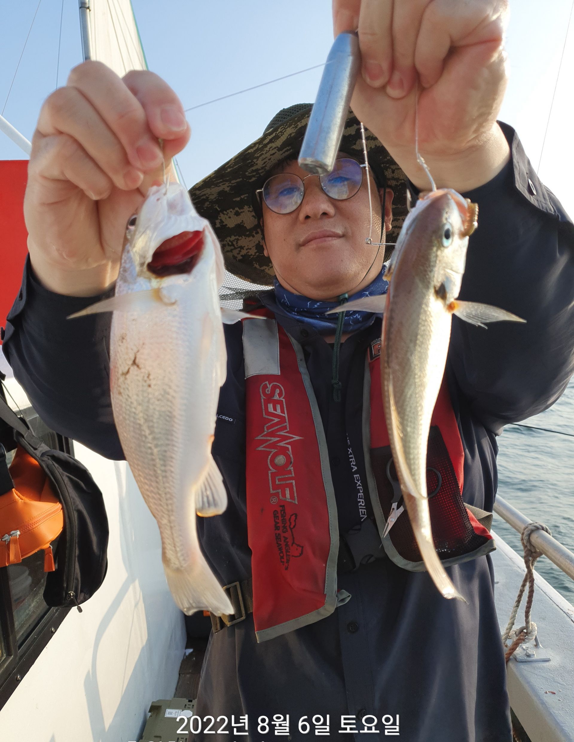 홍원항 ^^위풍당당^^  뉴~승리호 8월6일  백조기&부서  전원 만~쿨~ 대박  조황입니다!!