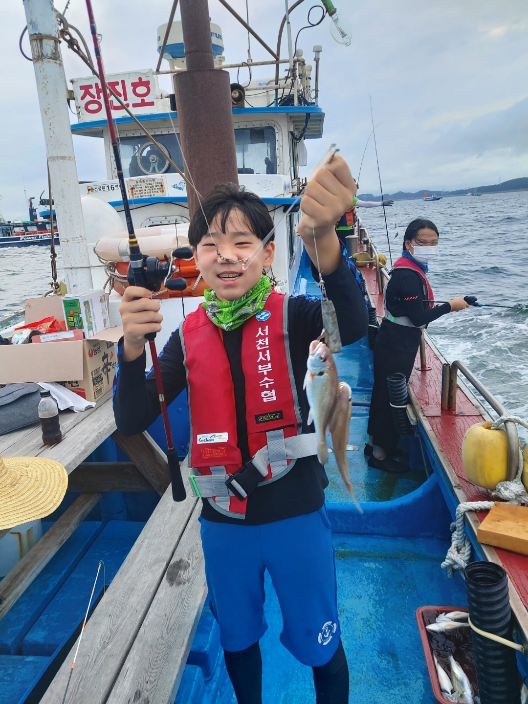 8월5일 홍원항 요포낚시 **제1선단** 장진호 백조기&부서 오전낚시 조황입니다!!